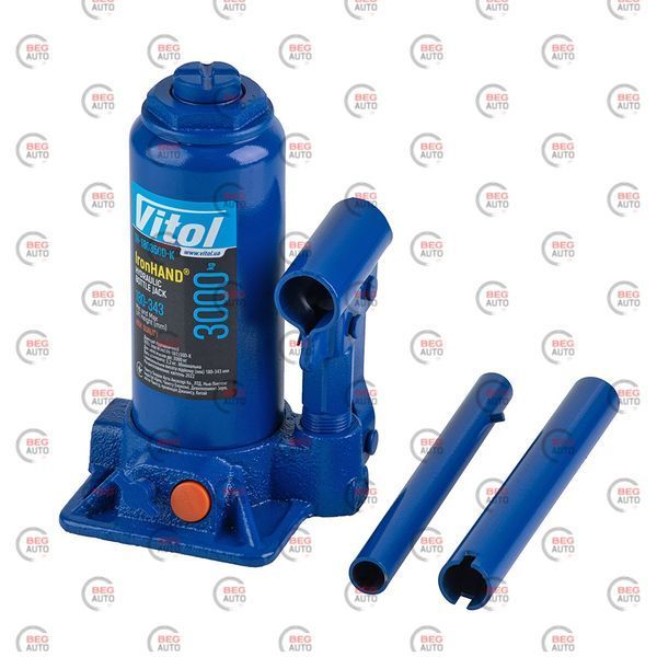 Домкрат гідравлічний 3Т Vitol Iron Hand (180-343мм) футляр IH-180350D-K фото
