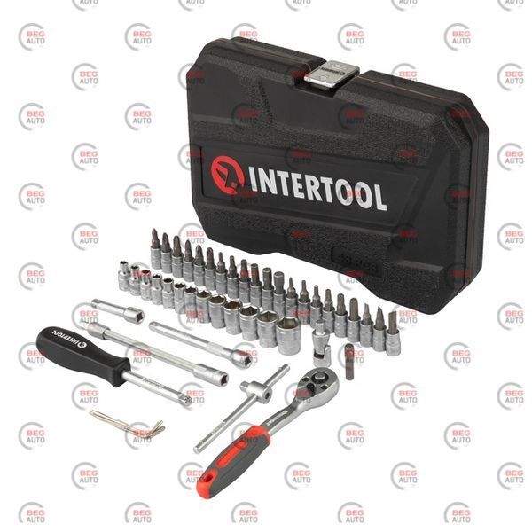 Набір інструменту 1/4" Intertool DIY 48 шт 4-14 мм червоний (ET-9048) F-2462-5 фото