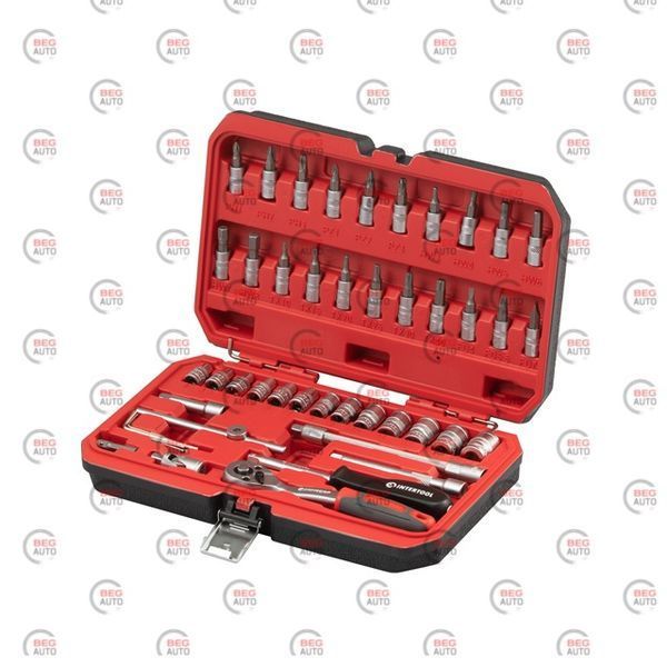 Набір інструменту 1/4" Intertool DIY 48 шт 4-14 мм червоний (ET-9048) F-2462-5 фото
