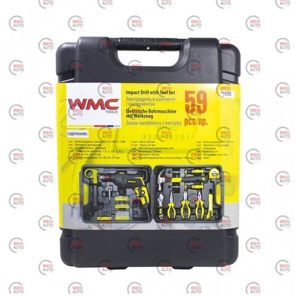 Набір інструменту WMC Tools 59 шт з дрилем у кейсі (WT-1059) FK-1034 фото