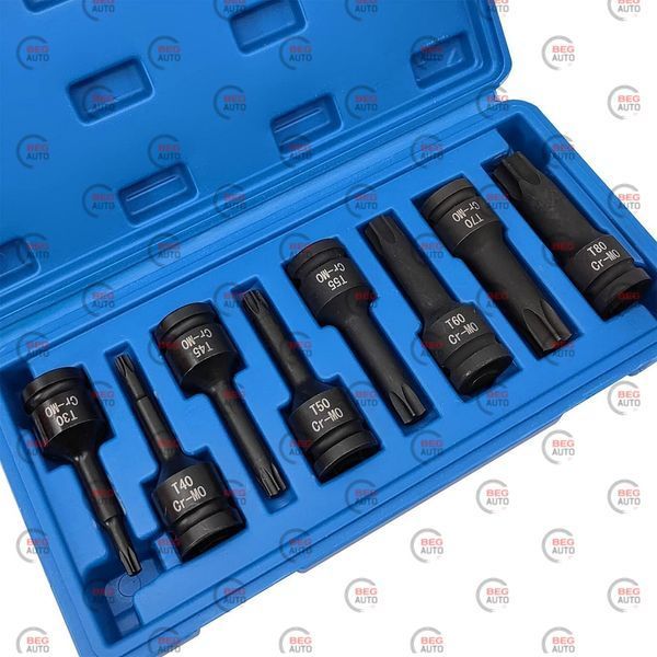 Набор головок ударных TORX 1/2" Forcekraft T30-T80 8 шт в кейсе (FK-4088MPB) A-1M9HEX фото