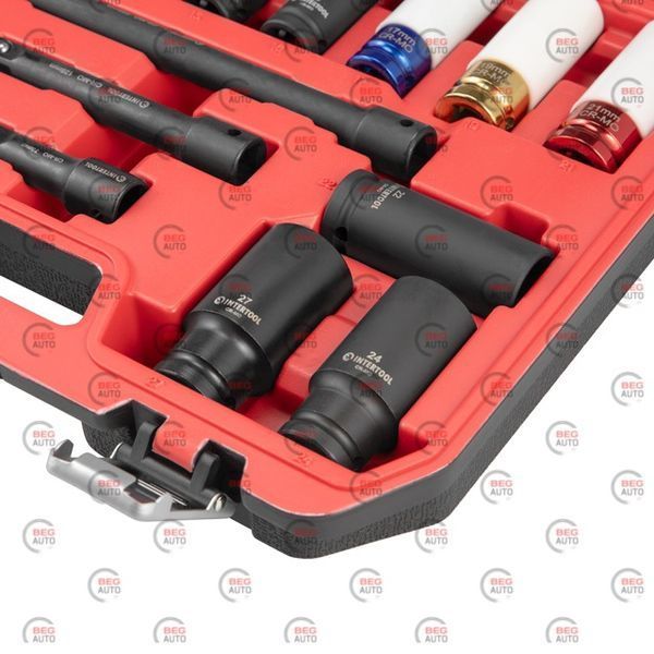 Набор головок ударных удлиненных 1/2" Intertool 10-27 мм с удлинителями (ET-8506) GDAD1002 фото