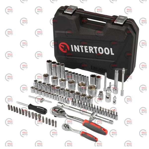 Набір інструменту 1/2" та 1/4" Intertool DIY 94 шт червоний (ET-9094) SCH-4941-5 фото